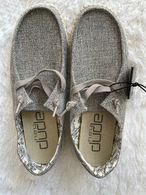 Hey Dude Women’s Wally Linen Slip-On Moccasins - Light Gray